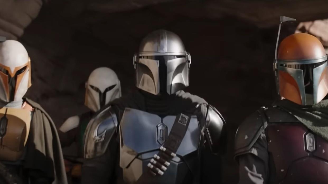  four mandalorians in armor 