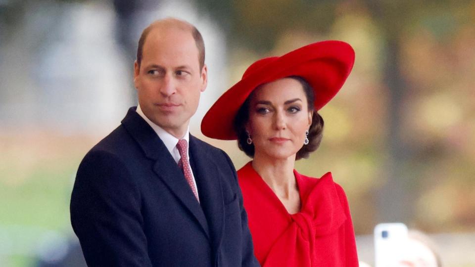 PHOTO: Prince William, Prince of Wales and Catherine, Princess of Wales attend a ceremonial welcome, at Horse Guards Parade on Nov. 21, 2023 in London. (Max Mumby/indigo/Getty Images, FILE)