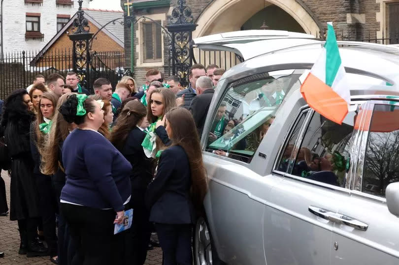 There were nods to Jim's Irish heritage throughout the day, including with Irish flags on the procession of Rolls Royce cars