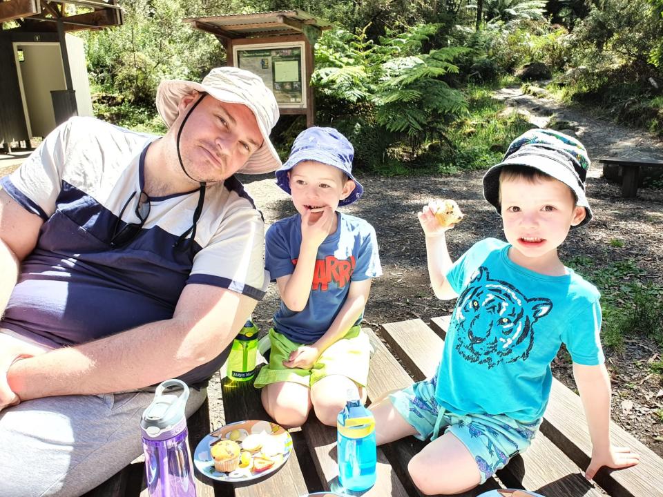 Craig Marchant, pictured with two of his sons, has been battling his own mental health issues since he was 12. Source: Supplied