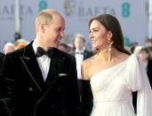 <p>At <a href="https://www.townandcountrymag.com/society/tradition/g42941518/prince-william-kate-middleton-2023-baftas-photos/" rel="nofollow noopener" target="_blank" data-ylk="slk:the 2023 BAFTAs;elm:context_link;itc:0;sec:content-canvas" class="link ">the 2023 BAFTAs</a>, the Waleses looked at each other lovingly on the red carpet. </p>