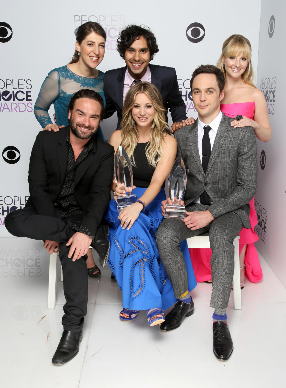 The cast posing with a People's Choice award