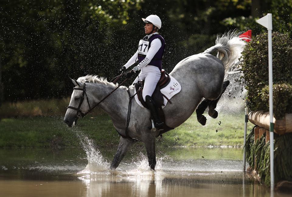 Georgie Campbell riding Darcy De La Rose competes in the Cross Country 8/9YO event during day three of the Blenheim Palace International Horse Trials at Blenheim Palace on Sept. 18, 2022 in Woodstock, England.