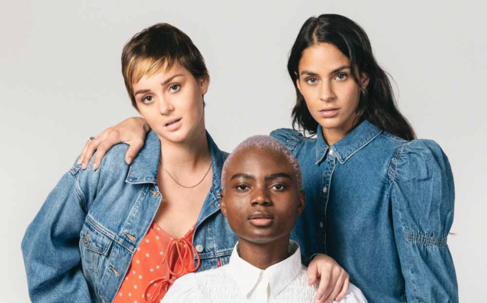 Die #GNTM-Anwärterinnen Juliana, Noëlla und Inka haben das Casting von Levi's gewonnen (Bild: Levi's)