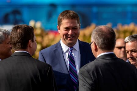 Leader of Canada's Conservatives campaigns in Quebec City