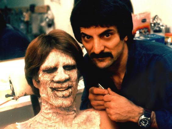 Savini with Ted Danson on the set of ‘Creepshow‘ (Tom Savini)