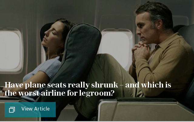 How much have plane seats shrunk since the golden age of flying?