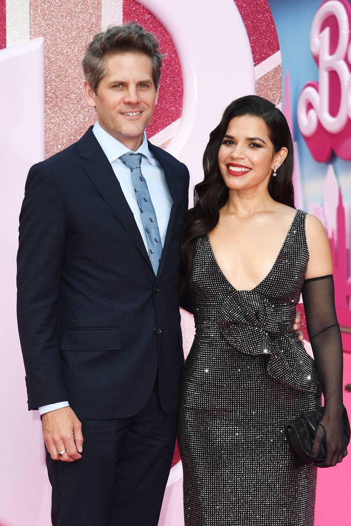 Ryan Piers Williams and America Ferrera attend the European Premiere of "Barbie"