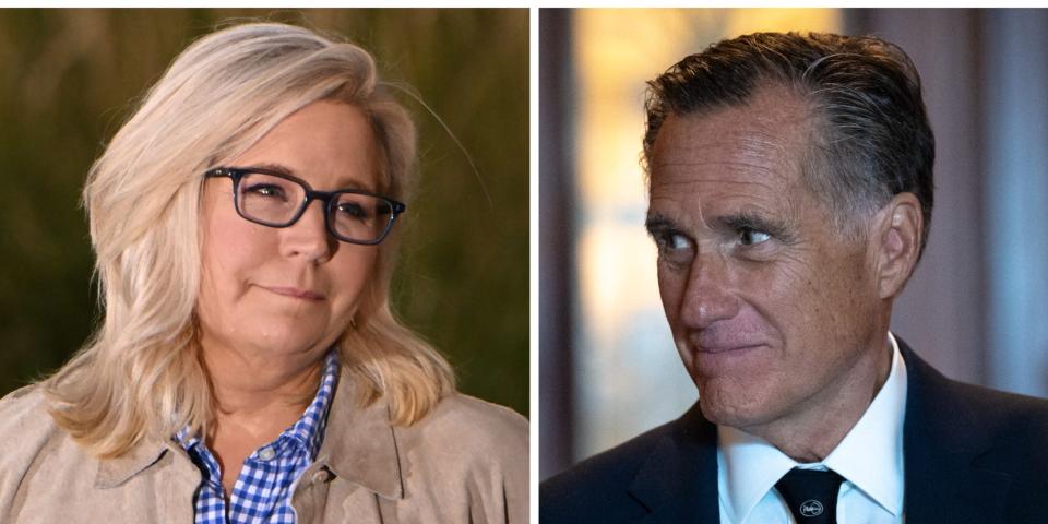 Rep. Liz Cheney and Sen. Mitt Romney.