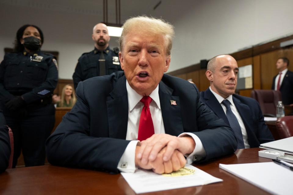 Former President Donald Trump at his criminal hush-money trial in New York.