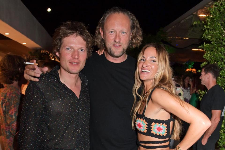 Deliciously Sorted's Star-Studded 20th Anniversary Party In Ibiza: IBIZA, SPAIN - AUGUST 08: (L to R) Count Nikolai Von Bismarck, Lord Edward Spencer Churchill and Kimi Hammerstroem attend Deliciously Sorted's Star-Studded 20th anniversary party on August 8, 2022 in Ibiza, Spain. (Dave Benett)