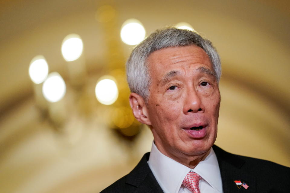 Singapore's Prime Minister Lee Hsien Loong speaks at the US Capitol, in Washington on 30 March 2022. (PHOTO: Reuters)