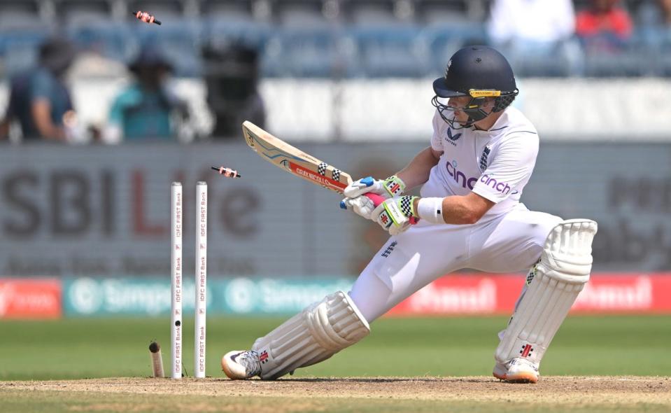 Pope was out on 196 attempting a reverse scoop off Jasprit Bumrah (Getty)