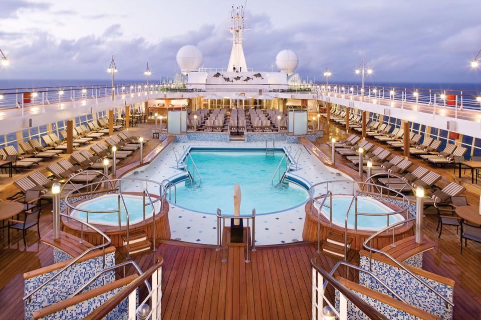 The pool deck onboard the Seven Seas Voyager