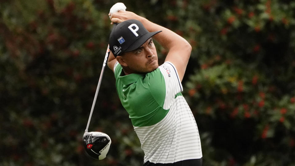 Rickie Fowler during the first round of the Masters golf tournament Friday, Nov. 13, 2020, in Augusta, Ga. (AP Photo/Matt Slocum)