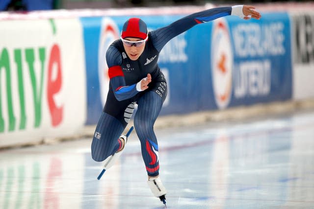 Great Britain's Ellia Smeding from Britain in action during the Women’s 1,000 m, during the European Speed Skating Championship in Norway (Christoffer Andersen/AP).