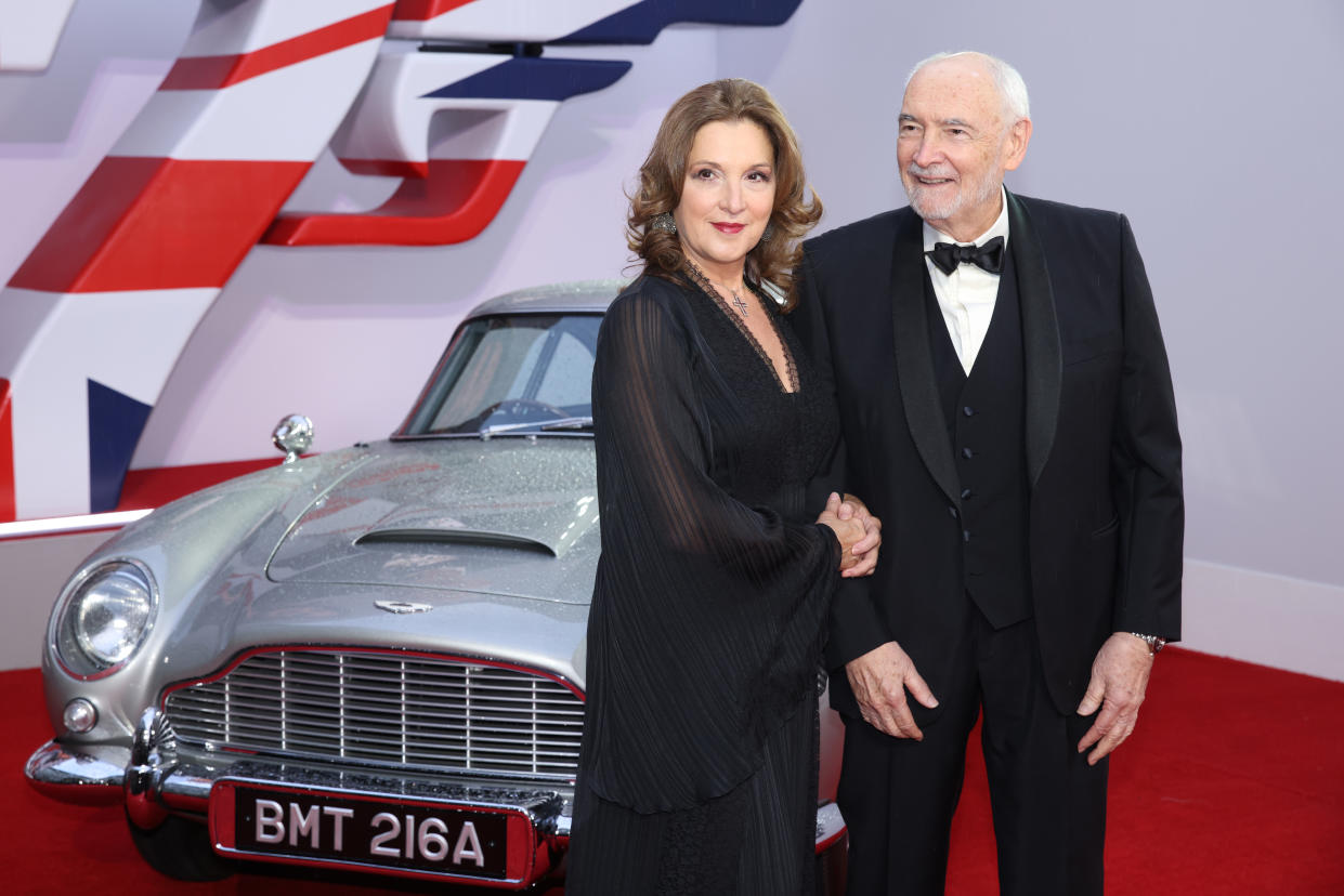 LONDON, ENGLAND - SEPTEMBER 28: (L-R) Barbara Broccoli and Michael G. Wilson at the World Premiere of 