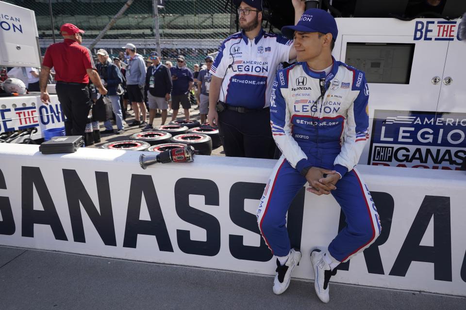 Alex Palou, of Spain, waits to drive during final practice for the Indianapolis 500 auto race at Indianapolis Motor Speedway, Friday, May 26, 2023, in Indianapolis. (AP Photo/Darron Cummings)