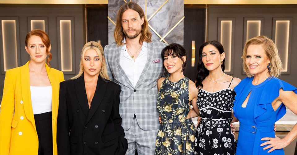 Olivia Vivian with team members Martha, David, The Veronicas and Shaynna.