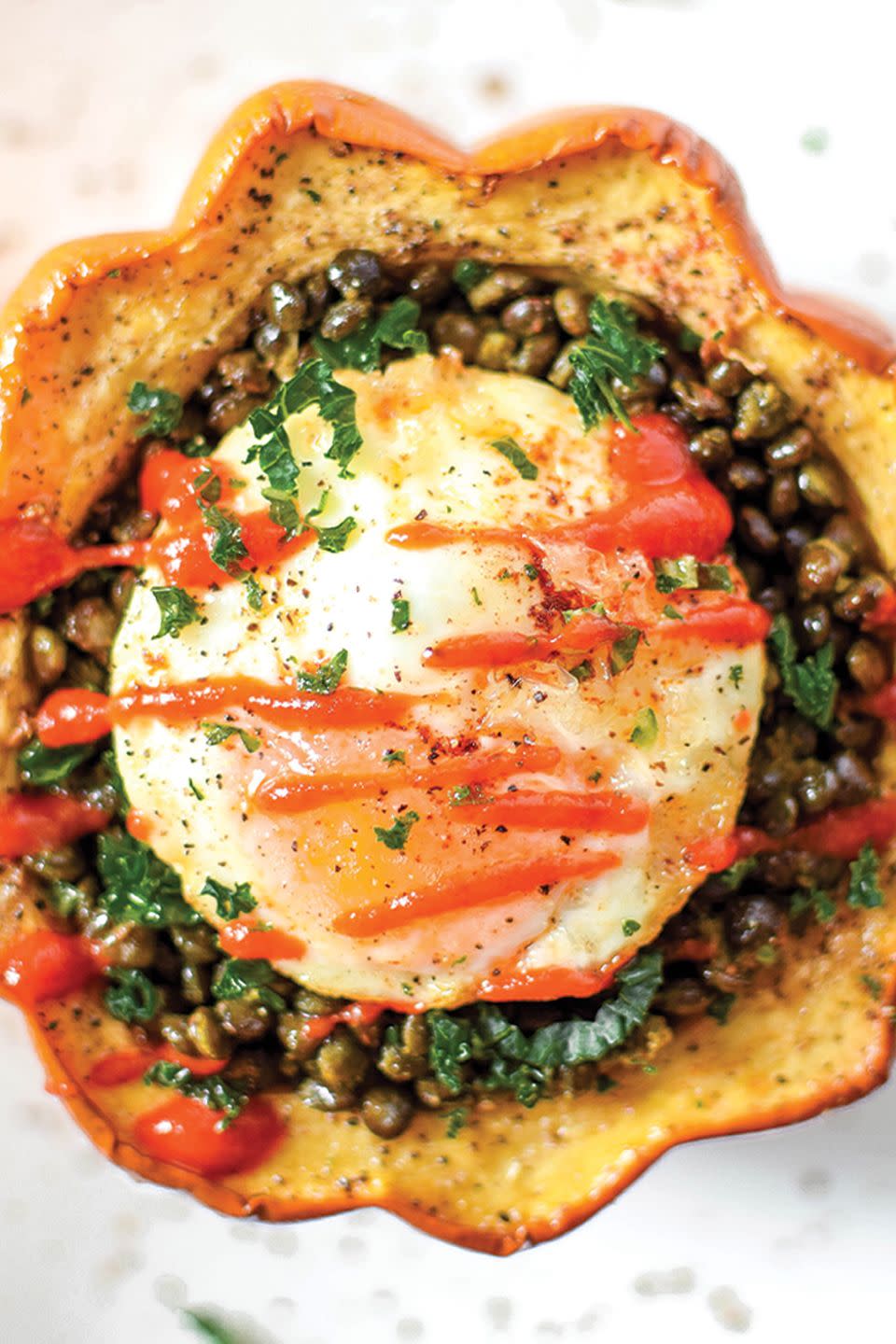 Acorn Squash and Lentil Egg Bake