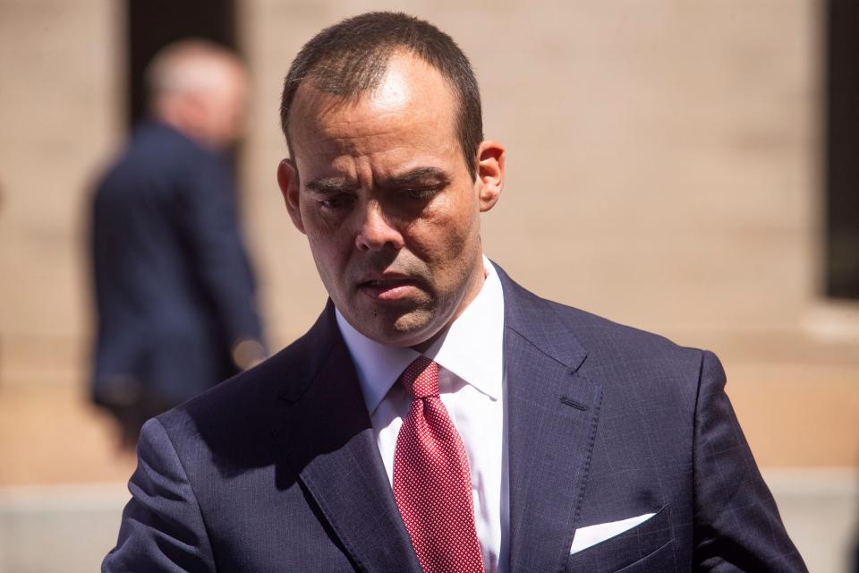 U.S. Attorney's Office's federal prosecutor Ian Martinez Hanna talks to media outside the Albert Armendariz Sr. Federal Courthouse. after the sentencing of Patrick Crusius, the white supremacist who killed 23 people inside a Walmart in El Paso, Texas, on Aug. 3, 2019. Crusius was sentenced to 90 consecutive life sentences on Friday, July 7, 2023.