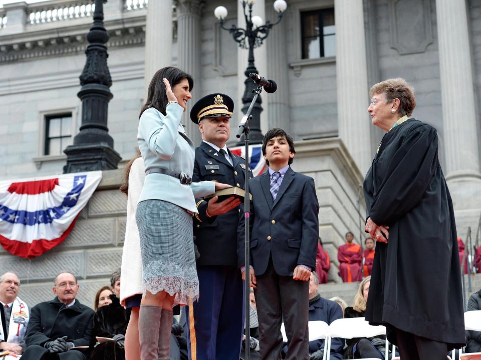 Nikki Haley is sworn in as governor in 2015