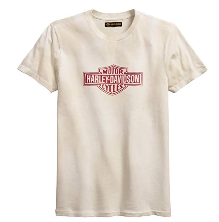 Harley-Davidson Official Men's Distressed Logo Slim Fit Tee. (Photo: Amazon)