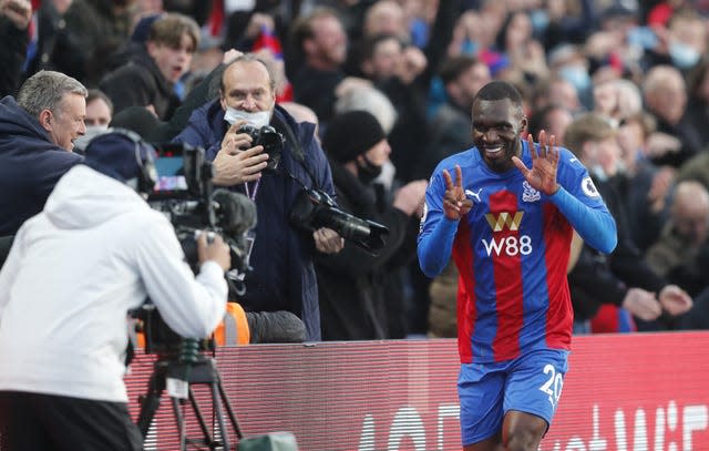 Christian Benteke celebrates scoring