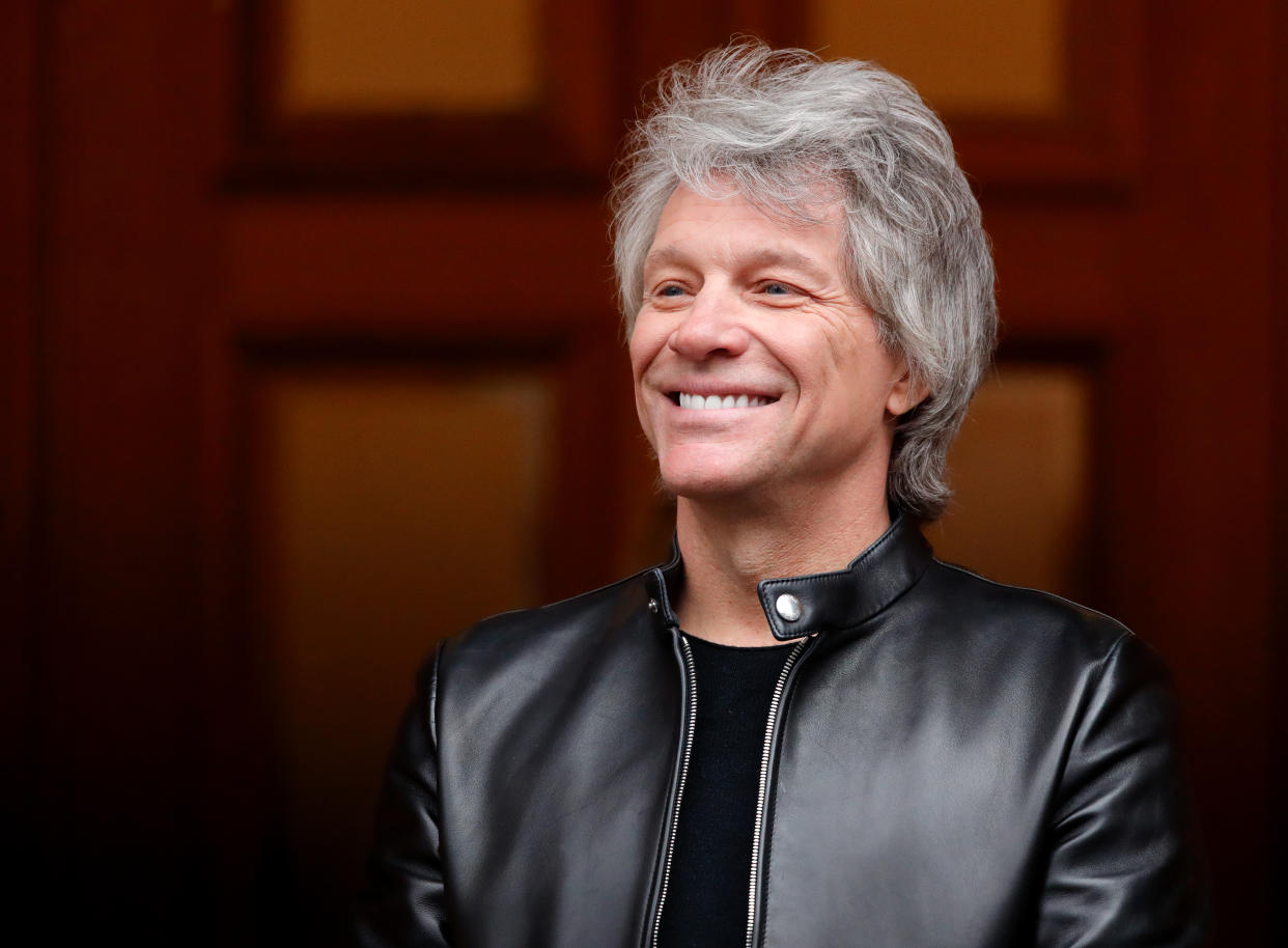 Jon Bon Jovi awaits the arrival of Prince Harry, Duke of Sussex at the Abbey Road Studios where the Invictus Games Choir are recording a special single in aid of the Invictus Games Foundation on February 28, 2020 in London, England. (Photo by Max Mumby/Indigo/Getty Images)