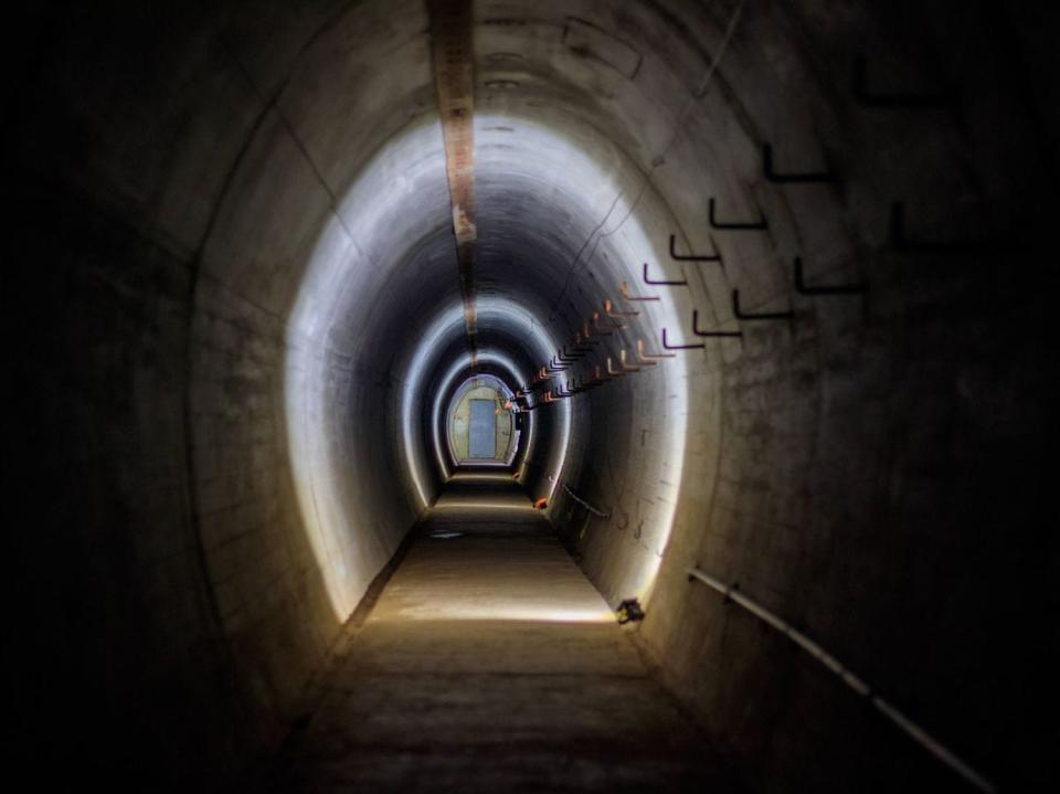 The interior of a tunnel at Fort Stony Batter.