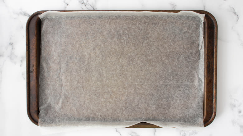 wax paper lining baking sheet