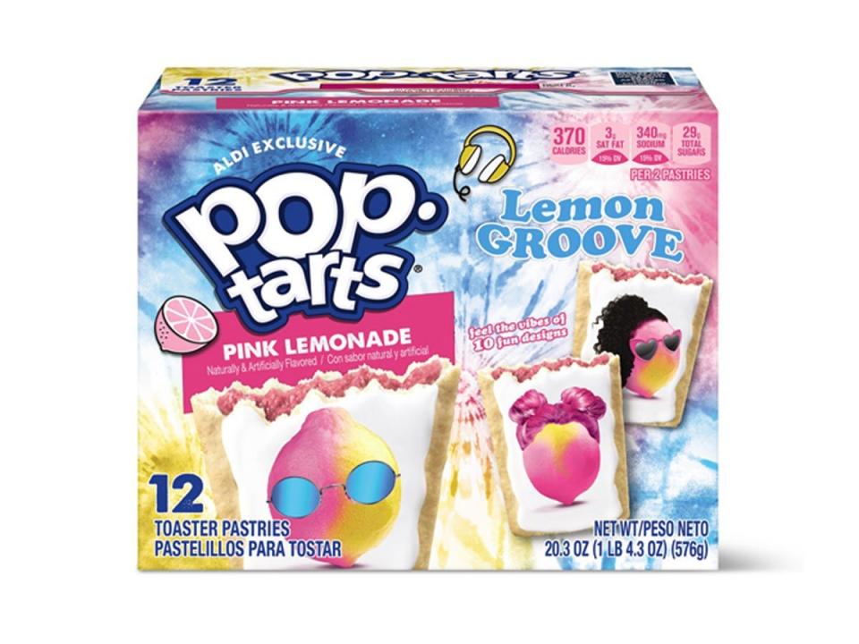 Colorful box of pink lemonade pop tarts at Aldi