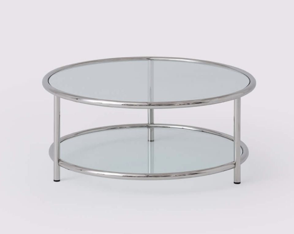 Tubular Coffee Table (Round) in silver stainless steel (Photo via EQ3)