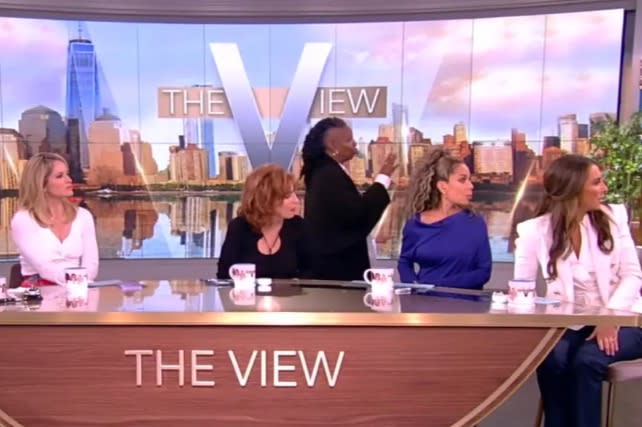 Whoopi Goldberg got out of her seat to scold the rule-breaking spectator. ABC