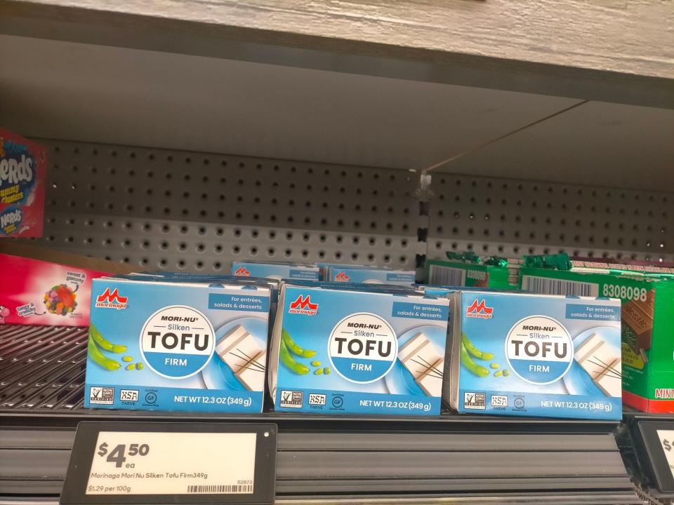 tofu on the shelves