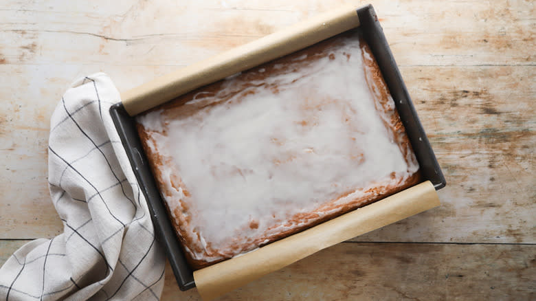 Rectangle tray of baked Lebkuchen