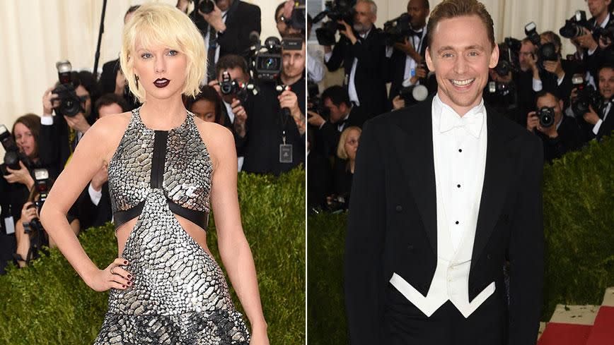 Taylor Swift and Tom Hiddleston on the Met Gala red carpet...before the dancing began! Photo: Getty Images