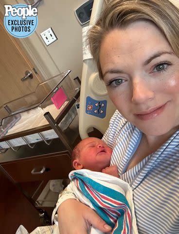 <p>Courtesy of Kayla Tausche</p> Kayla Tausche and newborn daughter Maisie