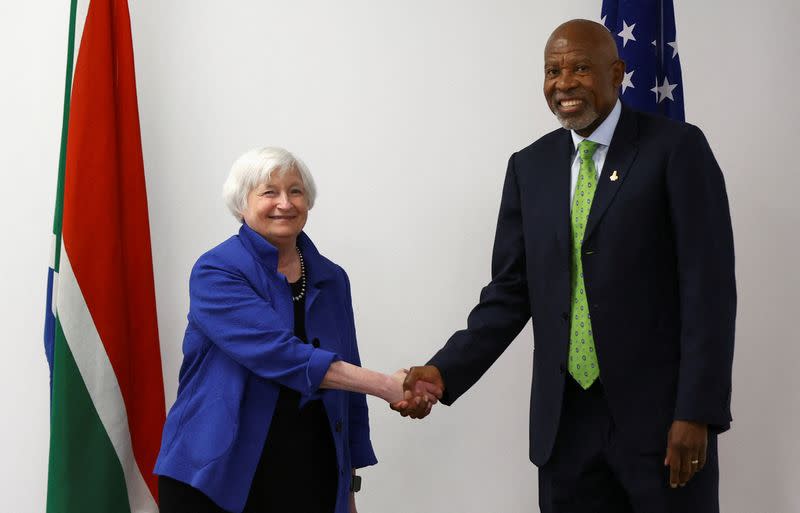 FILE PHOTO: U.S. Treasury Secretary Janet Yellen visits South Africa