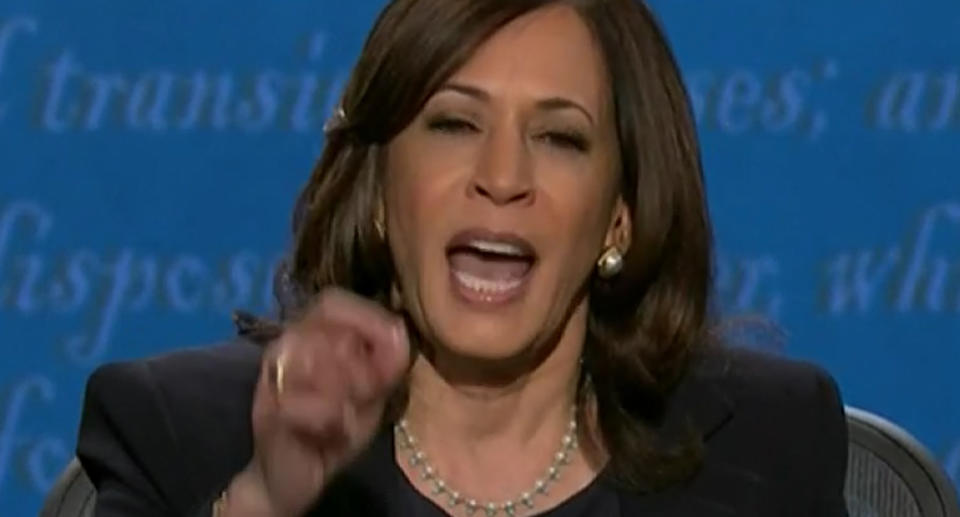 Pictured is Kamala Harris during the US-Presidential debate. 