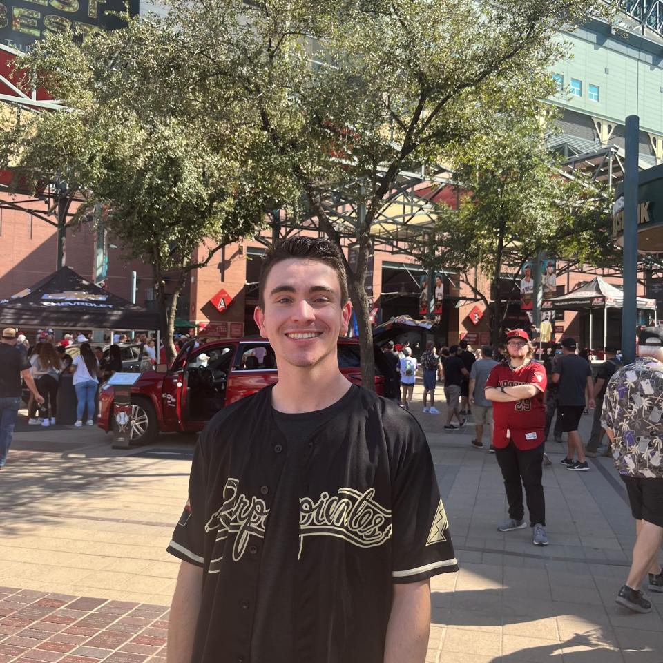 Matt Cary poses for a photo outside Chase Field on Oct. 19, 2023.