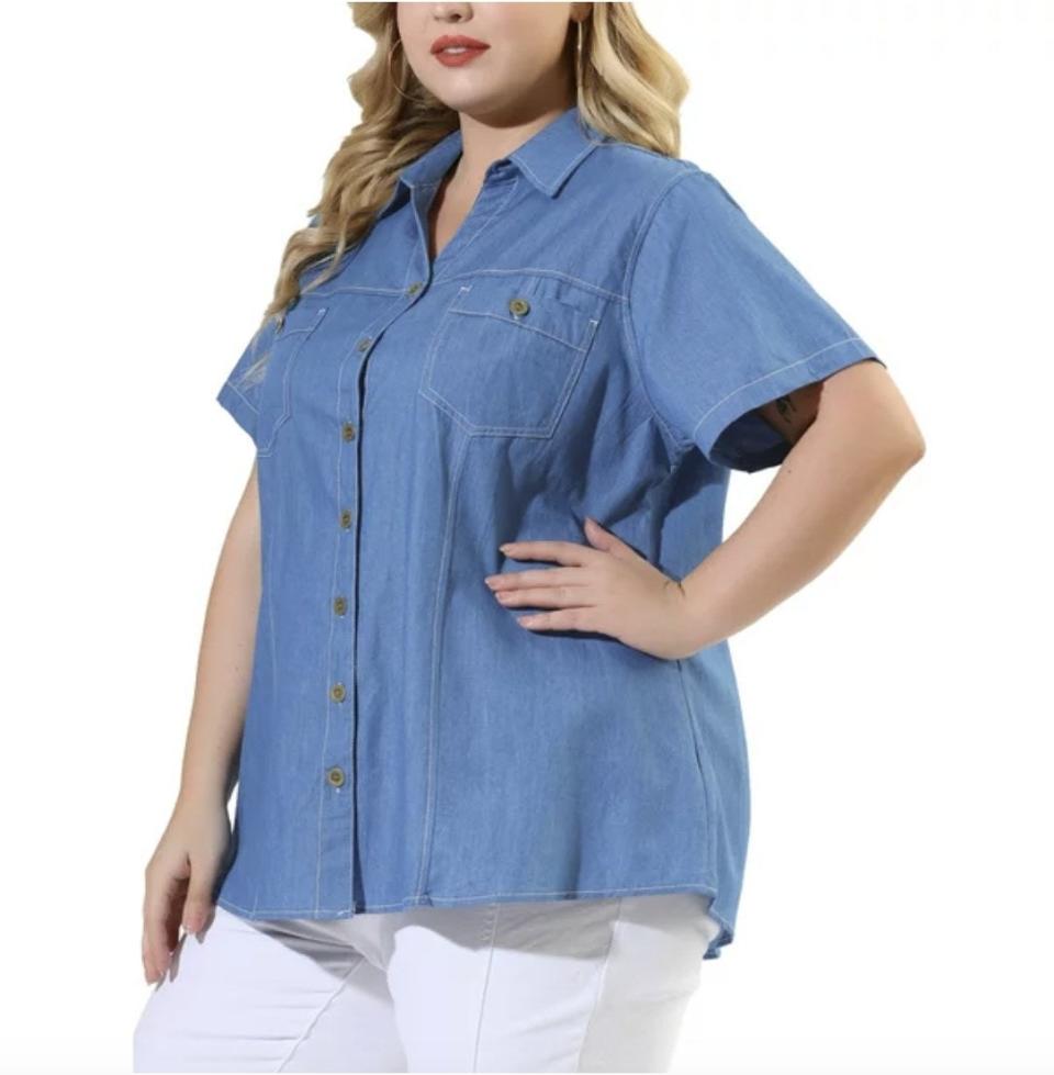 A button down denim shirt