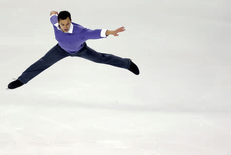 FILE PHOTO: Canada's Patrick Chan competes during the Men short program at the ISU Bompard Trophy Figure Skating competition in Bordeaux, southwestern France, November 13, 2015. REUTERS/Regis Duvignau/File Photo