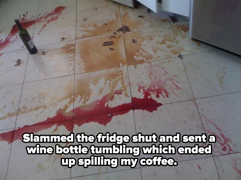 Spilled liquids on the floor