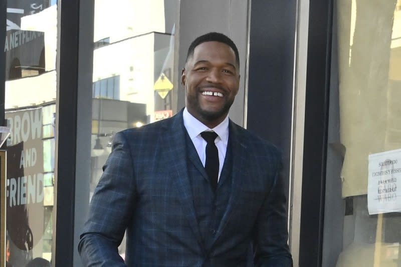 Michael Strahan appeared with his daughter Isabella Strahan on "Good Morning America" to share her brain tumor diagnosis. File Photo by Jim Ruymen/UPI