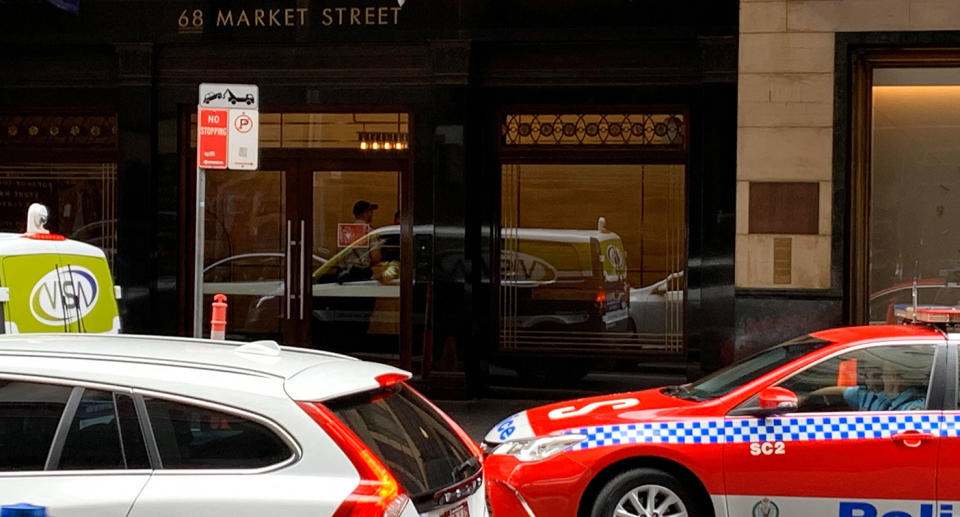 Police attending the Swissotel in the Sydney CBD on Thursday
