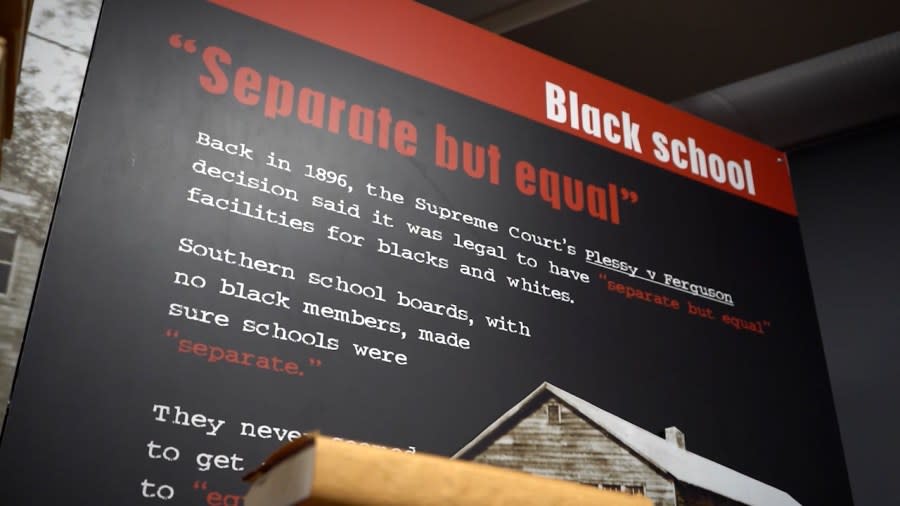 Exhibit shows the famous quote from the Brown v. Board of Education ruling.
