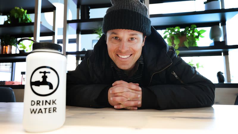 Stephen Fox, co-founder of Drink Water, a website that encourages people to drink water, talks about how the company started what it is about in Park City on Monday, March 27, 2023.