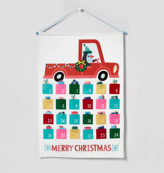 Wondershop Oversized Fabric Penguin in Truck Hanging Christmas Advent Calendar