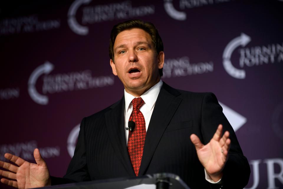 Florida Gov. Ron DeSantis speaks at an event on 19 August (Getty Images)